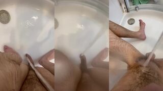 Handsfree cum shower blast 24 dirty jerk explodes alone