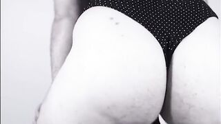 Chubby sissy’s balls swing while her ass twerks raw