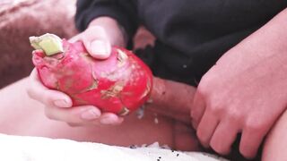 Dragon fruit solo jerk and piss session destroyed my ass