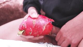 Dragon fruit solo jerk and piss session destroyed my ass
