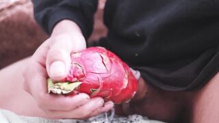 Dragon fruit solo jerk and piss session destroyed my ass