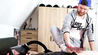 Sneaker socks force breathplay sounding gay master cum