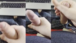 Zoom call secret masturbation big dick cumshot during class skype
