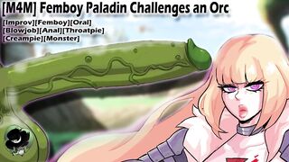 Femboy paladin gets wrecked by massive orc cock