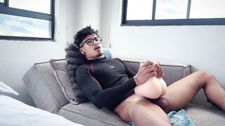 Sweaty Gym Muscle Nerd Gets Big Dicked by Sex Doll