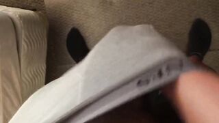 Edging with oil ruined by thick gay cock on black socks