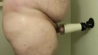 Fat Guy Gets Showered Then Fills Fleshlight