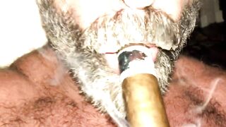 Cigar Daddy wrecks his cum whore raw gloryhole hole