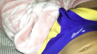 Big dick Latino twink jerks off solo until messy cumshots