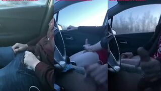 Gay road head with big loads a hung cock in traffic real public sex