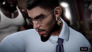 BBC Gangbanged by muscle hotties in 3D animated glory