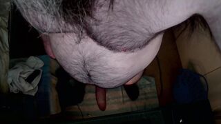 Top Down View My Hairy Chest Legs Beard and Thick Cock Get Destroyed