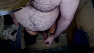 Top Down View My Hairy Chest Legs Beard and Thick Cock Get Destroyed