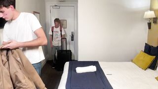 Big bro humiliates step bro with foot worship and dirty socks
