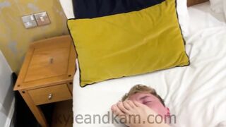 Big bro humiliates step bro with foot worship and dirty socks