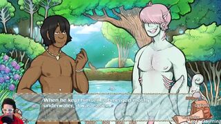 Giant monster cock skinny dipping in gay pool