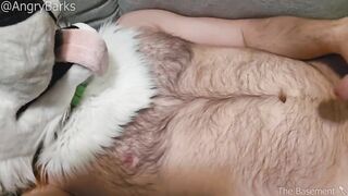 Furry Eunuch Gets Hard Rubbing Empty Sack Shoots Inferno Cum Loud Neutered Orgasm