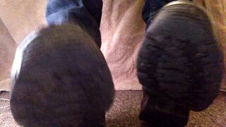 Stinky sweaty Magnum boots and no-show socks destroyed my gay boy feet