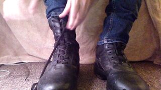 Stinky sweaty Magnum boots and no-show socks destroyed my gay boy feet