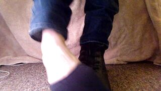Stinky sweaty Magnum boots and no-show socks destroyed my gay boy feet