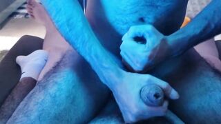 Two Uncut Dicks Frotting and Cumming Together Raw Uncut Teen Action