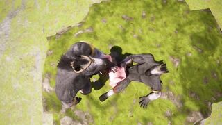 Wild Life guy gets two huge furry dicks from gay centaurs gangbang