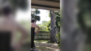 Eclipse jerking outside raw blonde glasses big cock cumshot almost caught