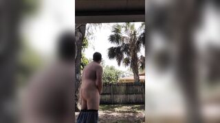 Eclipse jerking outside raw blonde glasses big cock cumshot almost caught