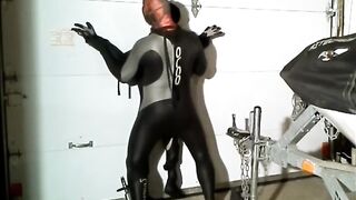 Wetsuited Spiderman jacked off while capturing a gasmasked orca
