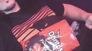 Latin hunk choked on his big cock solo deep in HD