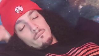 Latin hunk choked on his big cock solo deep in HD