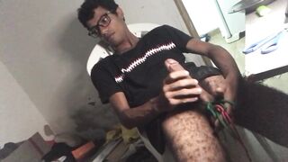 Big black cock jizz on glasses solo guy squirted