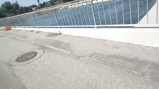 Muscular hunk jackin off in public caught masturbating outdoors