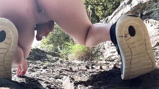 Angler caught me jerking off outside first time in years raw cumshot