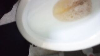 My sexy straight bro pissing and cumming on toilet big cock