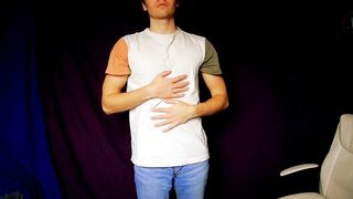 Straight Man Strips and Cums For You Raw Solo Handjob