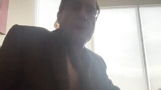 Suit Tie and Cum dripping down his hairy daddy hole
