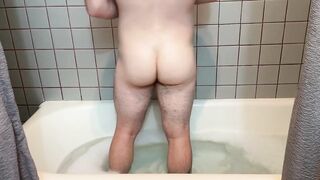 Twink ruins himself with thick glass dildo in bathtub fuck fest