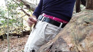 Caught jerking off in the woods my ass was ruined when they saw me