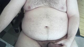Bear in sweatpants hard teasing final surprise under thick white load
