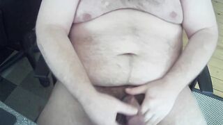 Bear in sweatpants hard teasing final surprise under thick white load