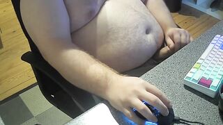 Stocky Danish bear dadbod cock out as he jerks off solo and gushes cum
