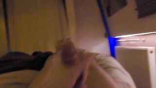 Talking dirty while stroking my huge uncut monster cock