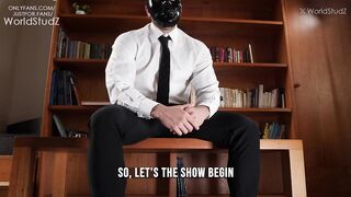 Straight beefcake Jeremy gets milked edged until his flaccid dick sprays cum