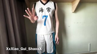 Kise Ryouta cosplay jerk off big dick loud moaning and nipple play