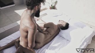 Andy Rodrigues gets face fucked by Markin Wolf on a Rio rooftop