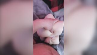 Real Feel Sex Doll Gets Destroyed by Huge White Cocks