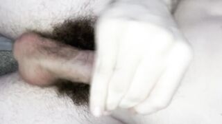 Hot guy wakes up and ruins his sheets with thick cum