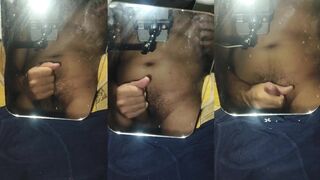 Thick creamy cum drips from hung Filipino lips gagging on his own load