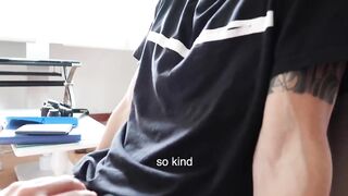 Skinny twink chokes on husband's massive uncut cock raw blowjob reality